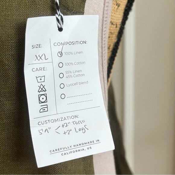 NEW - YUKI BUTTONS 100% Linen overalls women casual jumpsuit Loose pants boho - Picture 11 of 14